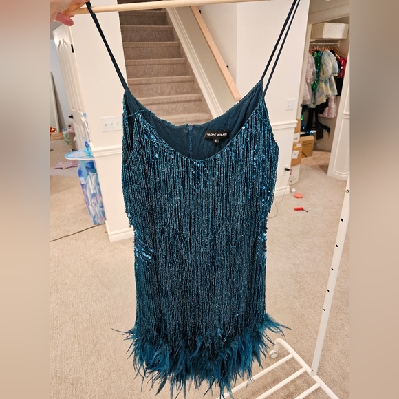 Nadine Merabi LOTTIE TEAL DRESS - Picture 5 of 7